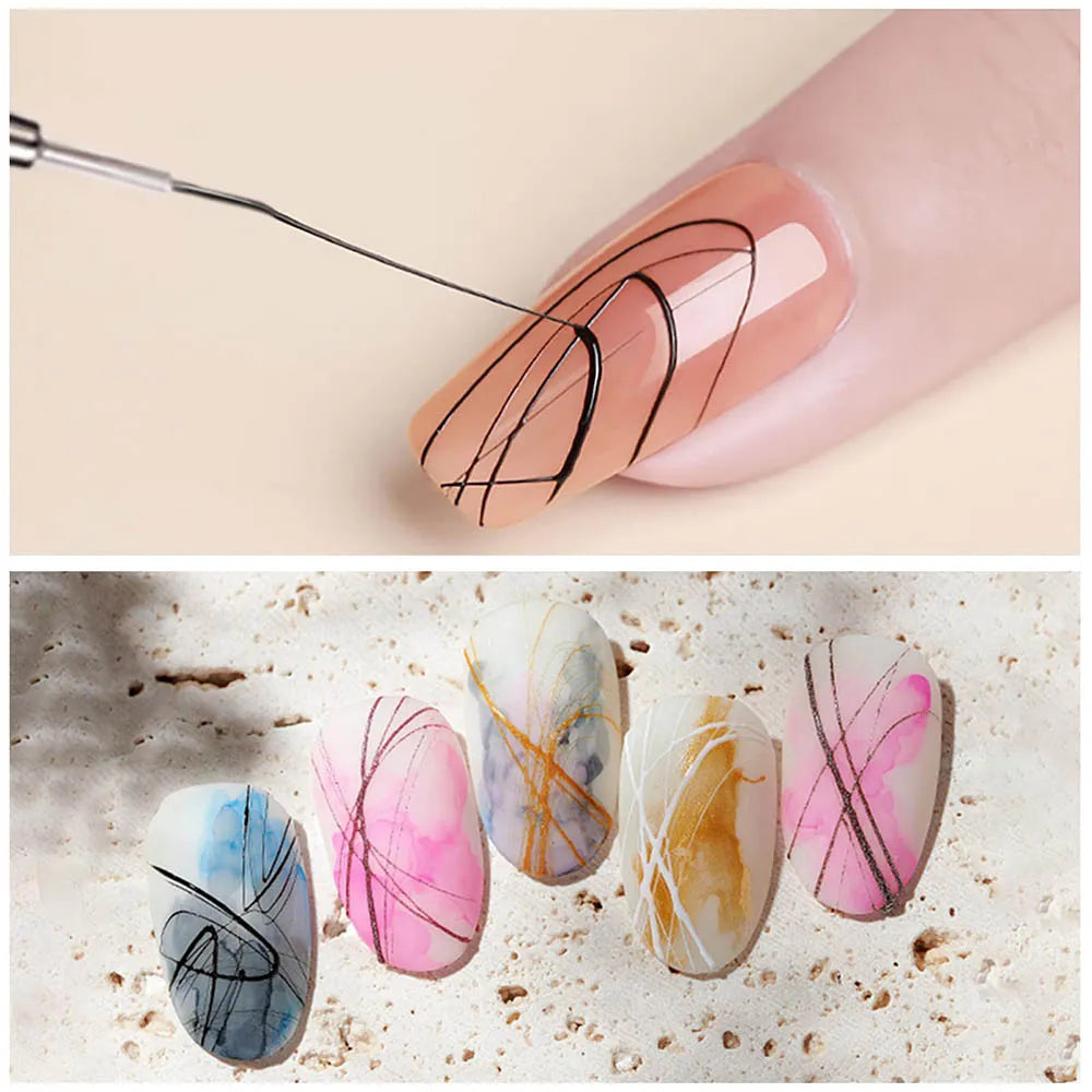 Wooden Nail Art Liner Brush Set – 5 Fine Detail Brushes for Gel Polish & Precision Nail Designs